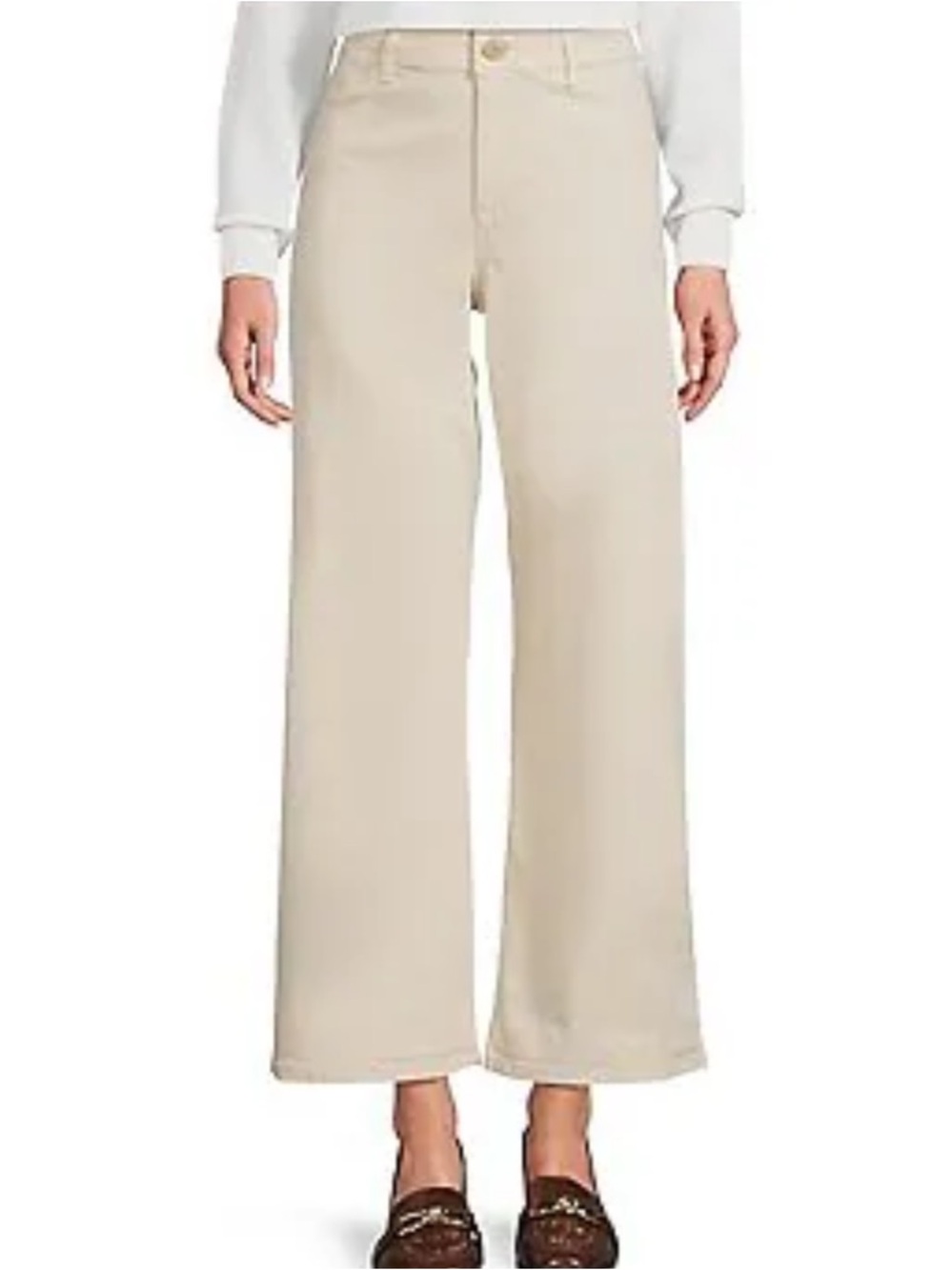 Antonio Melani Raleigh High Rise Wide Leg ankle Neutral Beige pants Jeans Sz 4